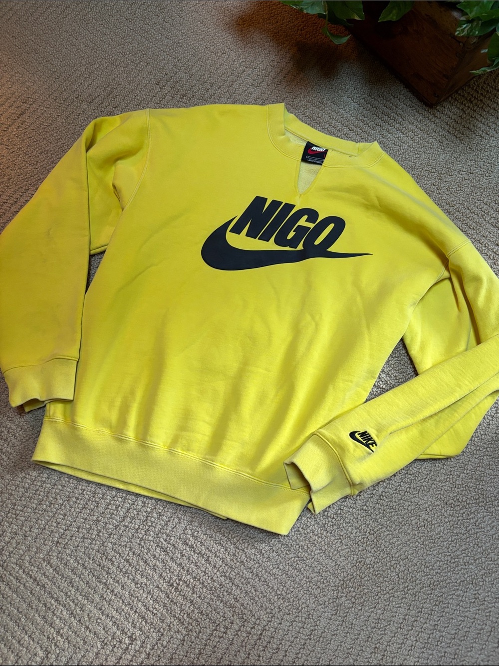 Nike Yellow NIGO Logo Crewneck Sweatshirt